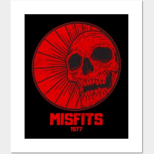 skull red misfits vintage vibes Posters and Art